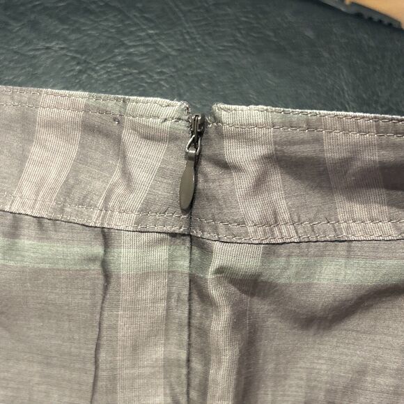 Burberry London Skirt Womens 10 Purple Gray Plaid Check Cotton Silk Blend Lined - Picture 6 of 6